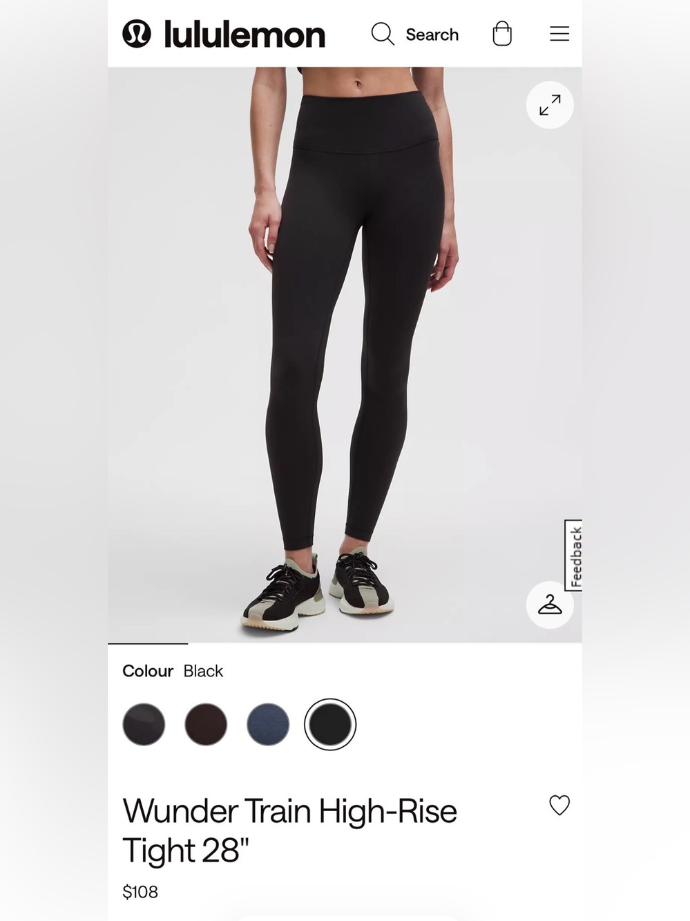lululemon athletica Wunder Train High-Rise Leggings — Black